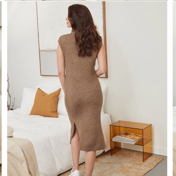๐ค RW&CO. Sleeveless Spongy Knit Midi Turtleneck Sweater Dress, M - Picture 10 of 11